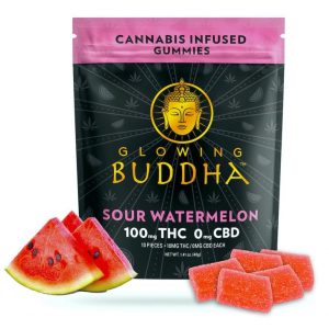 Glowing Buddha™️ Sour Watermelon Gummies 100mg THC