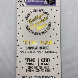 Buddy's Oreo Cookie White Chocolate Bar 100mg THC