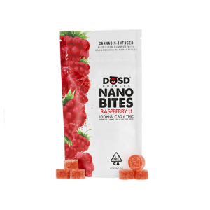 Nano Bites - Raspberry 1:1 100mg, Indica Enhanced