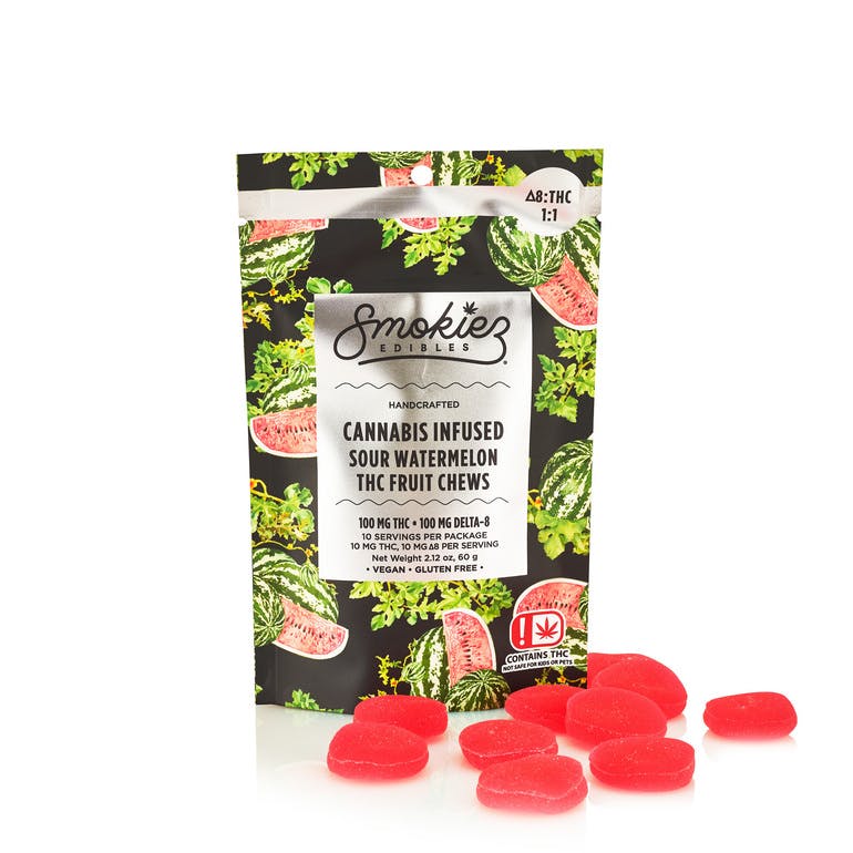 Sour Watermelon Delta-8 & 9 1:1 Fruit Chews - OK