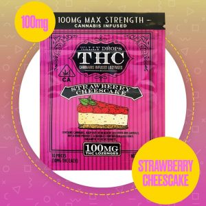 WallyDrops THC Lozenges 100mg-StrawberryCheesecake