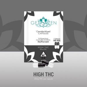 High THC 25mg Capsules - 2 pack