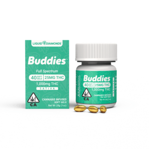 Soft Gels. Liquid Diamond 25mg-40ct Sativa